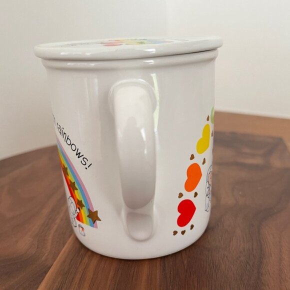 VINTAGE Hallmark Mug Mates Coffee Cup With Coaster Lid Have A Rainbow Day Japan - Picture 9 of 12